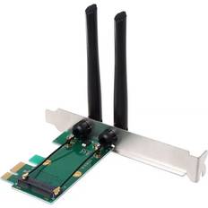 Tlily Wireless Card WiFi Mini PCI-E Express to PCI-E Adapter with 2 Antenna