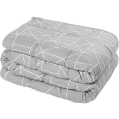 OHS Geometric Printed Weighted Blanket 150 x 200 cm Weight blanket 8kg Grey, White (200x150cm)