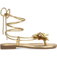 Gold sandals flat I.N.C International Concepts Women's Gilma Flower Flat Sandals, Created for Macy's Gold Smooth 7.5M