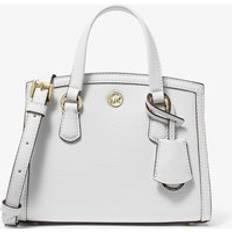 Leather Messenger Bags Michael Kors Chantal Extra-Small Pebbled Leather Messenger Bag - White
