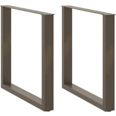 vidaXL Matbordsben U-formad 2 st Naturstål 90x(72-73) cm Stål Bordsben