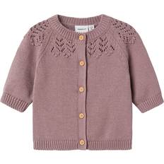 Purple Cardigans Children's Clothing Name It Cardigan - Strick - Elderberry