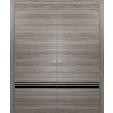 Doors SartoDoors Solid French Double Doors 48 84 inches Planum 0012 Grey Matte Interior Door (x)