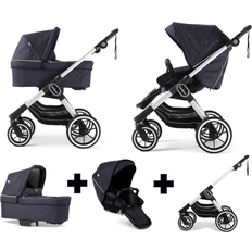 Emmaljunga NXT90 Travel System Flat Seat Silver Lounge Navy