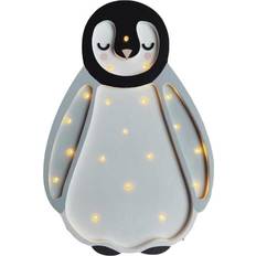 Trä Belysning Little Lights Till Barnrummet Pingvin Svart/Natur Nattlampa