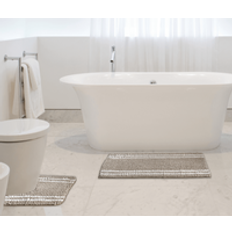 Country Club Step Out Chenille Loop Stripe Bath Mat Pedestal Set