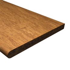 Stair Parts Cali Fossilized 48-Inches x 12-Inches x 1.06-Inches Mocha Wood Bamboo Bullnose Stair Tread