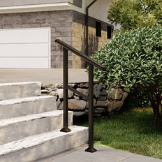 Handrails Clihome Handrails for Fit 0 or 5 Steps Outdoor Steps Black 1-2 Steps