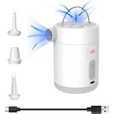 Tomtop Jms Portable Air Pump Cordless Electric Air Compressor Inflation & Deflation Pump with 3 Nozzles & White