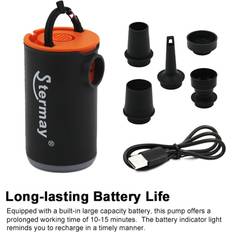 Tomtop Jms Cordless Air Pump Portable Electric Air Compressor Inflation & Deflation Pump with 5 Nozzles & LED Green