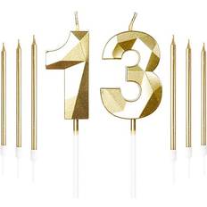 Yiran Gold 13th Birthday Candles Set
