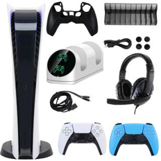 Game Consoles PlayStation PS5 Digital Console with Extra Dualsense Controller and Accessories Kit