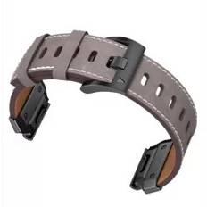 INF Uhrenarmband Aus Echtem Leder Für Garmin Fenix 8 7X 7 6 5/965 Grau 26 mm