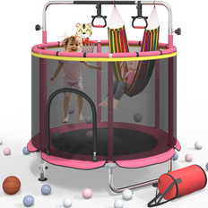 Bed Bath & Beyond Adjustable Toddler Trampoline with Safety Enclosure Red