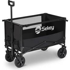 Sekey Folding Wagon Black 95cm H X 51cm W X 90cm D