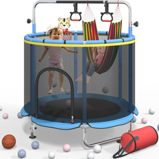 Bed Bath & Beyond Adjustable Toddler Trampoline with Safety Enclosure Blue