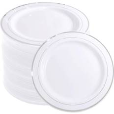 Silver Plastic Dessert Plates 7.5 Inch 144 Pieces