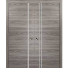 Doors SartoDoors French Double Pocket Doors 36x80 Planum 0310 Ginger Ash Kit Trims Rail Interior Door (x)