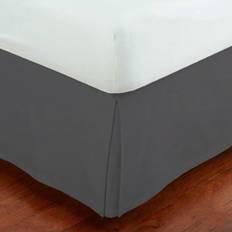 HOTEL COLLECTION Home Bedskirt Bed Ruffle Solid Pleated Brushed Soft Microfiber Fabric Top 14 in Drop New Full Charcoal Valance Sheet
