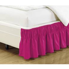 Pink Valance Sheets Plus Elastic Bed Skirt 14 Drop Easy On Easy Off Dust Ruffled Solid New Hot Twin-Full Valance Sheet Pink