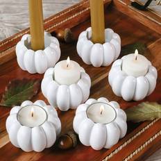 Kate Aspen 2-in-1 Pumpkin Tealight Candlestick Holders Set of 6 Candle Holder