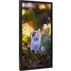 Kate and Laurel Custom Printed Canvas Wall 14x26.5 Black Sylvie Framed Art