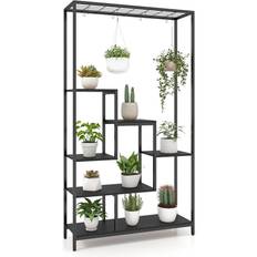 Casart 6-tier Tall Plant Stand 180cm Metal Corner Plant Shelf Display Rack Black