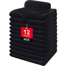 HOMEXCEL Salon Towels 12 Pack 16 x 27 Inches Towel Black