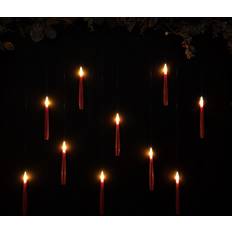 Red LED Candles Premier Set of 10 15cm Floating Red Static Flicker Battery with Remote Control LED Candle