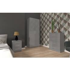 Sliding Wardrobe 4U Boston High Gloss 3 Piece Bedroom Furniture Set of 3
