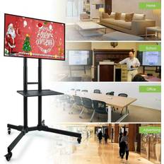 Leadzm Mobile Floor Standing TV Trolley Cart Mount Bracket TV Stand for 32-70 in TVs