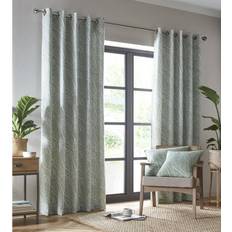 Lined Curtains Eyelet Ring Top Sage Green Drapes 46 x 54 in
