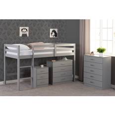SECONIQUE Panama Mid Sleeper 3ft Single Grey Wooden Bed Frame
