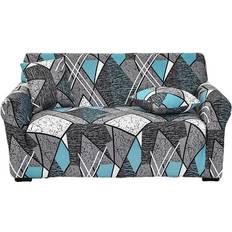 Grey Loose Sofa Covers HOD Home 3 Seater Dark Geometric Style Elastic Stretchable Slipcover Loose Sofa Cover Grey