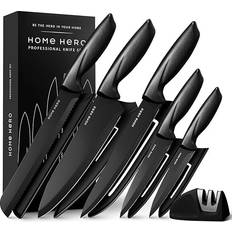 Home Hero Ultra-Sharp Stainless Steel Kitchen 5 pcs Black with Sheath Knife Set