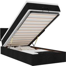 vidaXL Ottoman Sängram Med Madrass Svart 90x190 cm Tyg Sängpaket