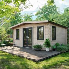Large Cabins Power Sheds Chalet Log Cabin 14ft x 16ft 44mm Log Thickness (Building Area )