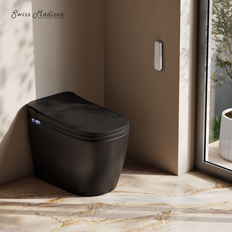 Toilets Swiss Madison Avancer One Piece Smart Toilet 1.28 Gpf In Matte Black with Heated Bidet
