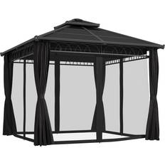 Ebern Designs Metal Hardtop Gazebo 25 Ft W x 25 Ft Dark Grey 300cm W x 300cm D x 278cm H