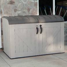 Dakota Fields Breashears 7 ft W x 5 ft D Plastic Metal Sliplap Pent Garbage Shed 213.36cm W x 137.16cm D x 182cm H (Building Area )