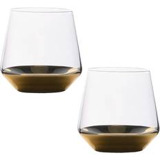 Gold Drinking Glasses Fairmont Park 350ml Set with Gold Bottom - Clear (2) Drinking Glass
