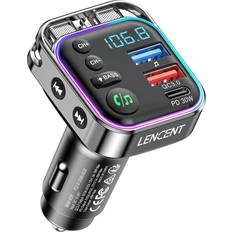 Lencent Bluetooth 5.3 FM Transmitter PD 30W QC3.0 Fast Charger