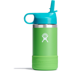 Hydro Flask Kids Stainless Steel Wide Mouth Straw Cap and Boot Grass 12 Oz
