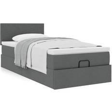 Bedpakketten vidaXL Ottoman Bed Met Matras 100x200 cm Stof Donkergrijs