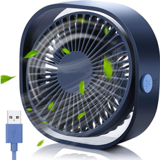 No Small Personal USB Desk Fan 3 Speeds Portable Desktop 4.72 In W X 1.97 In H X 4.72 In D