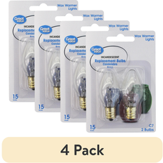 Incandescent Lamps Meridian Great Value Incandescent C7 Replacement Bulb 15 Watt E12 4 Pack