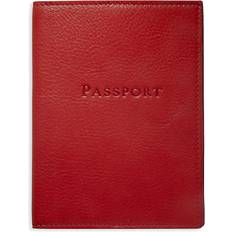 Graphic Image Traditional Leather Passport Holder - Red