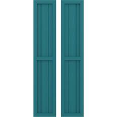 Windows Ekena Millwork Three Board Two Equal Panel Framed Board-n-Batten Shutters Per Pair Timber Window Shutter