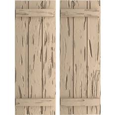 Windows Ekena Millwork Rustic 3 Board Joined B-N-B Faux Wood Shutters 16.5x46 Timber Window Shutter