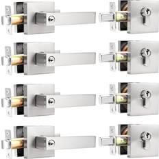Door Locks & Deadbolts Probrico Square Keyed Entry Levers and Double Cylinder Deadbolts Combo Pack